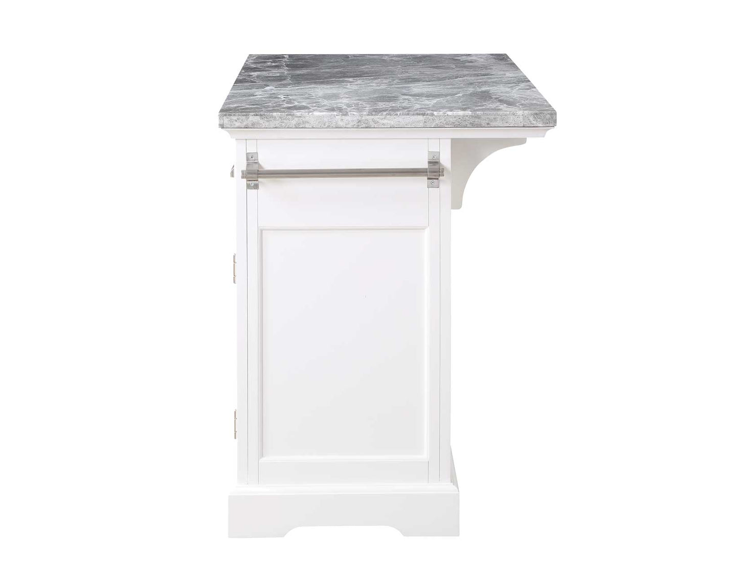 Zermatt 2-Piece Grey Marble Kitchen Island
(Island, 2 Counter Stools)