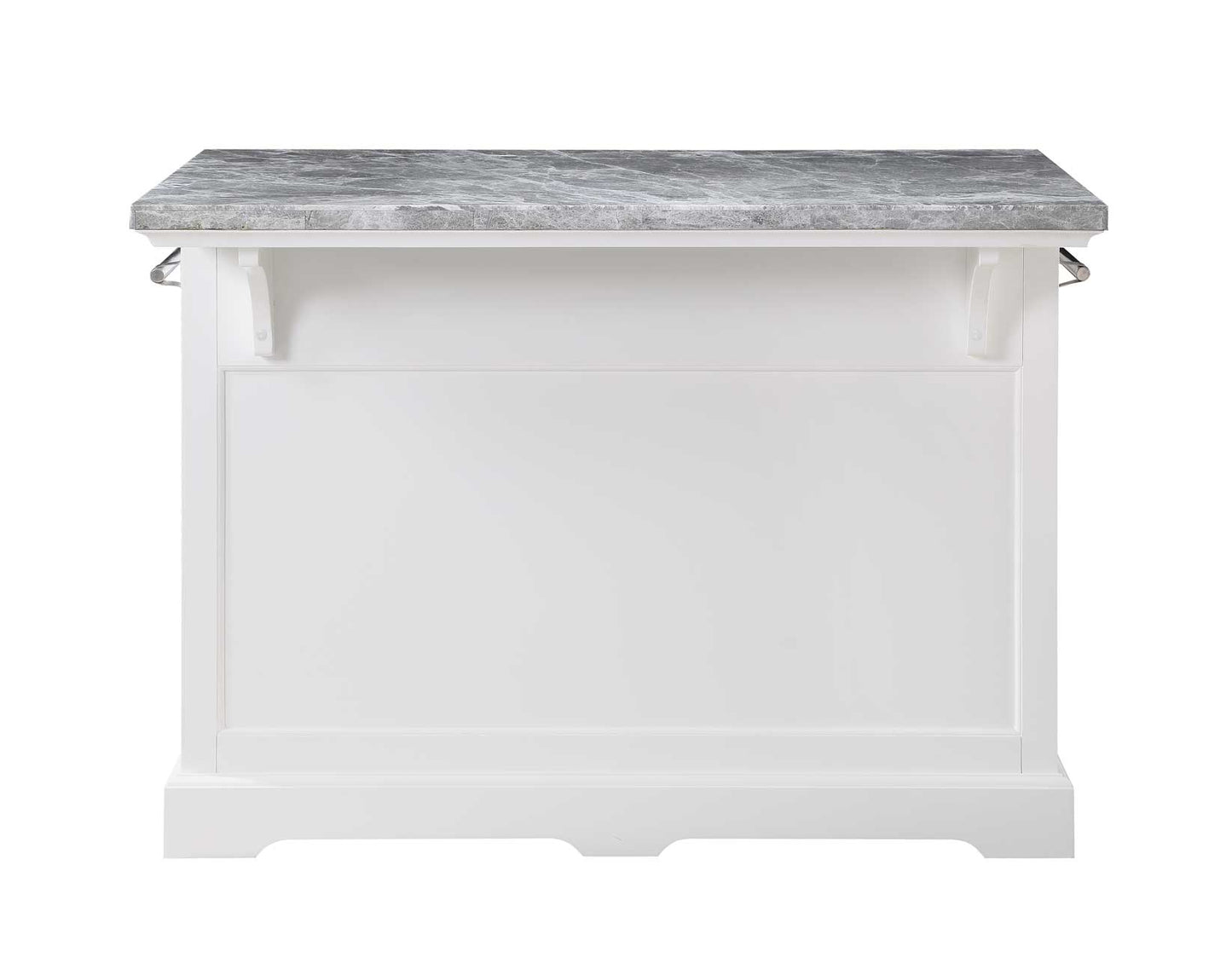 Zermatt 2-Piece Grey Marble Kitchen Island
(Island, 2 Counter Stools)