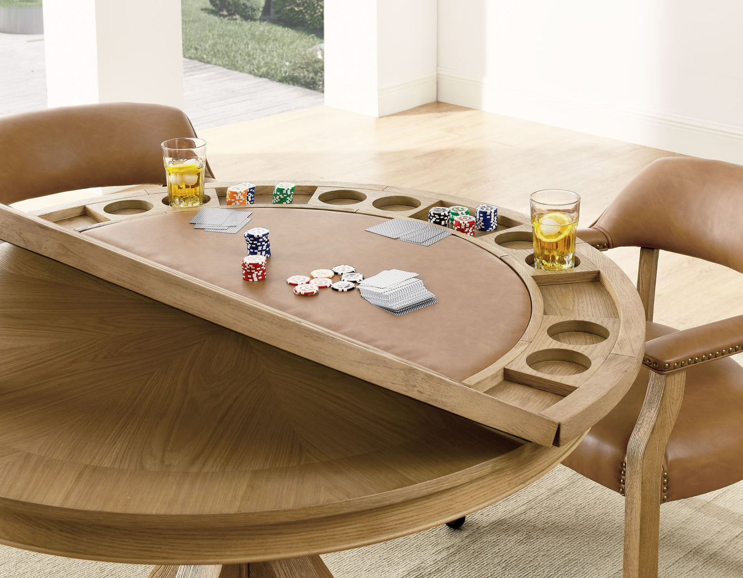 Rylie 6-Piece Game Dining Set, Natural Finish