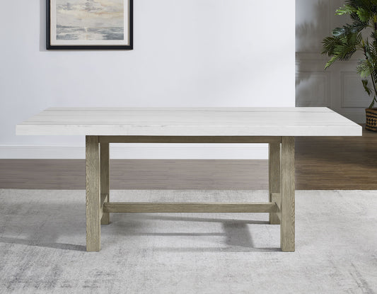 Carena 78-inch White Marble Table