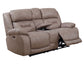 Aria Dual-Power Reclining Console Loveseat, Desert Sand